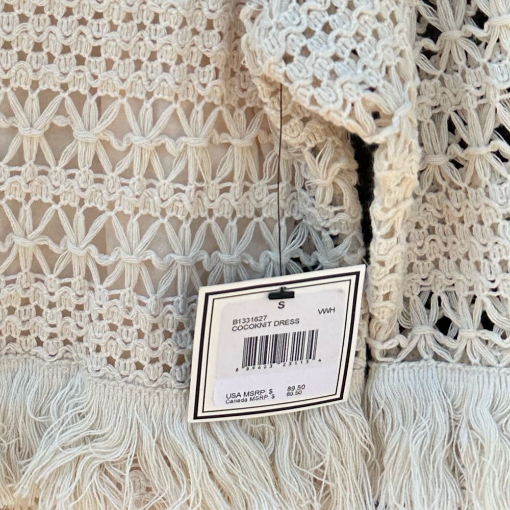 NWT Volcom Stone Row Cocoknit Dress Crochet Cream Bohemian Beach Knit Dress - Picture 9 of 10